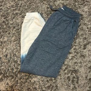 Garage two toned ombré grey to white sweatpants